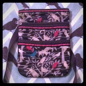 Birds & trees print crossbody bag